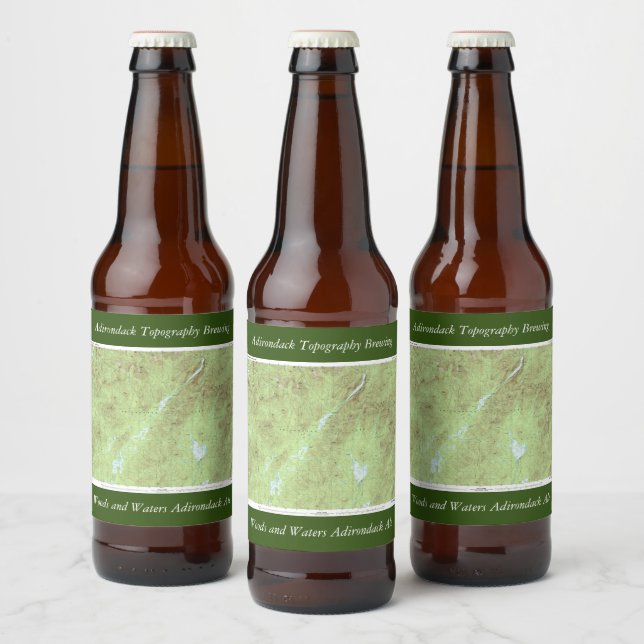 Étiquette Pour Bouteilles De Bière Carte topographique du Mont Marcy - Adirondack Par (Bouteilles)