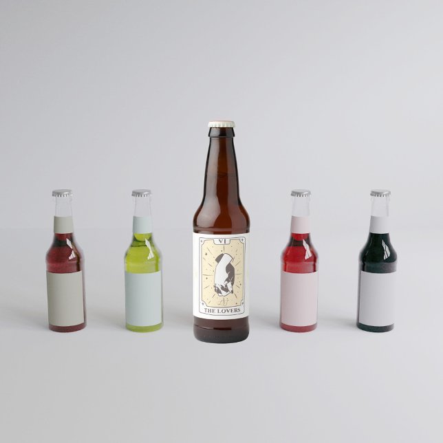 Étiquette Pour Bouteilles De Bière Cartes Tarot | FÊTE DES MARIÉES | MARIAGE | Neutre (Créateur téléchargé)