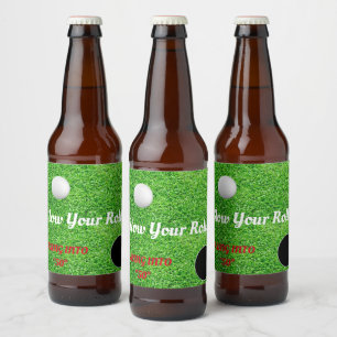 Étiquette Pour Bouteilles De Bière Célébration de fête de golfeur Ralentissez votre r