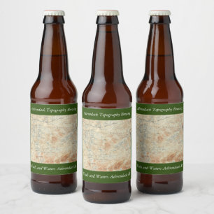 Étiquette Pour Bouteilles De Bière Chaîne du lac Saranac (lacs inférieur, moyen et su