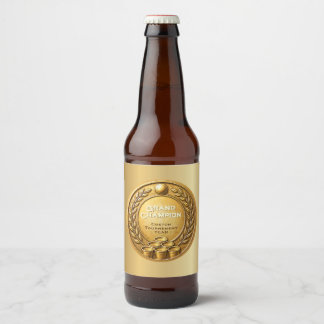 Étiquette Pour Bouteilles De Bière Championnat du Tournoi de Beer Pong Médaille d'Or