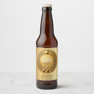 Étiquette Pour Bouteilles De Bière Championnat du Tournoi de Beer Pong Médaille d'Or