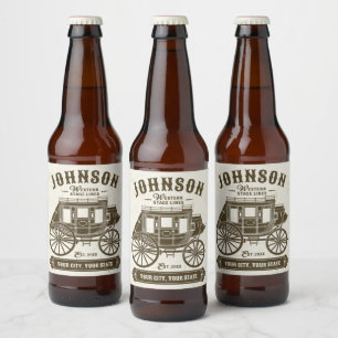 Étiquette Pour Bouteilles De Bière Chariot de diligence Western ancien personnalisé N