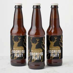 Étiquette Pour Bouteilles De Bière Chasseur de cerfs, enterrement de vie de garçon
