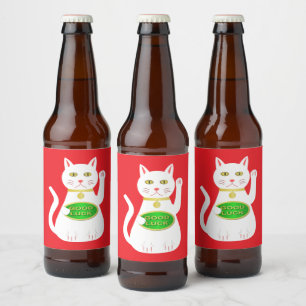 Étiquette Pour Bouteilles De Bière Chat Oriental Lucky