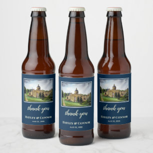Étiquette Pour Bouteilles De Bière Château mariage Howard York Angleterre Aquarelle