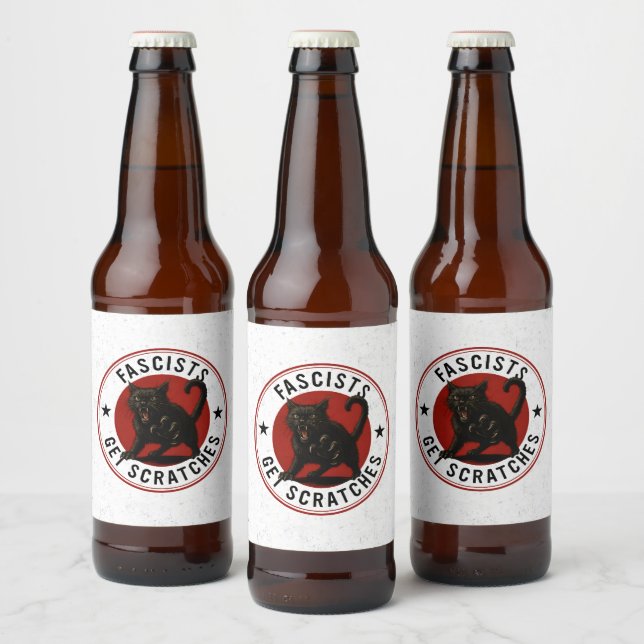 Étiquette Pour Bouteilles De Bière Chats contre les fascistes (Bouteilles)