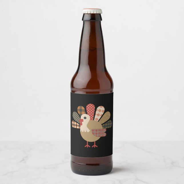 Étiquette Pour Bouteilles De Bière Chaussures d'automne QuiléTurquie Thanksgiving (Devant)
