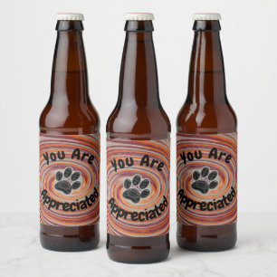 Étiquette Pour Bouteilles De Bière Chien Walker Super Empreinte de patte coloré Anima
