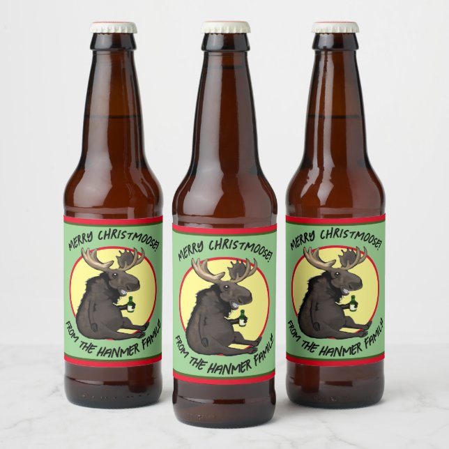 Étiquette Pour Bouteilles De Bière Chistmas Moose Bottle Labels (Bouteilles)