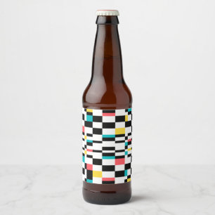 Étiquette Pour Bouteilles De Bière Coloré, urbain, moderne, motif géométrique tendanc