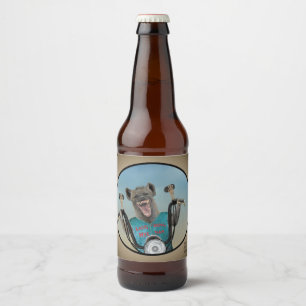 Étiquette Pour Bouteilles De Bière Commutateur de jeu de Badass (blanc)
