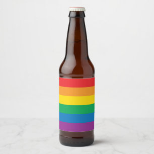 Étiquette Pour Bouteilles De Bière Conception colorée d'arc-en-ciel de la fierté