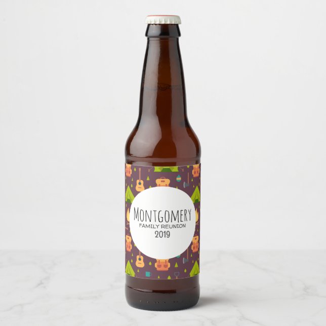 Étiquette Pour Bouteilles De Bière Cool Camping Design Motif extérieur (Devant)