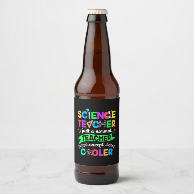 Étiquette Pour Bouteilles De Bière Cool enseignant en sciences (Devant)