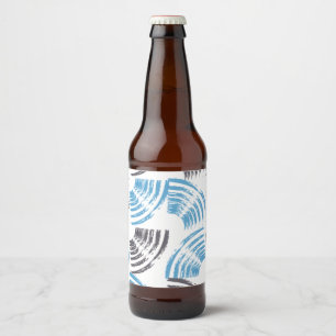 Étiquette Pour Bouteilles De Bière Cool, moderne, bleu abstrait tendance