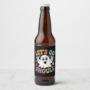 Étiquette Pour Bouteilles De Bière Costume Rétro de Fantôme de Halloween Allons-y les