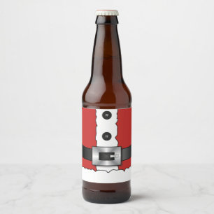 Étiquette Pour Bouteilles De Bière Costume rouge le père noël de rétro Noël de f