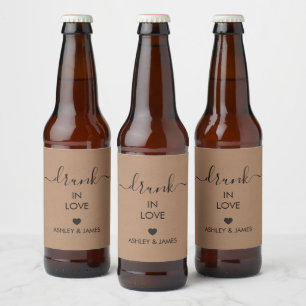 Étiquette Pour Bouteilles De Bière Couché dans l'amour, alcool Mariage, alcool,