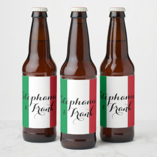 Étiquette Pour Bouteilles De Bière Couleurs du drapeau italien pour un mariage