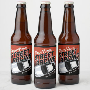 Étiquette Pour Bouteilles De Bière Course de rue personnalisée Voiture de course Spor