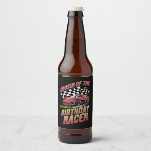 Étiquette Pour Bouteilles De Bière Cousin du coureur d'anniversaire Fête de famille d