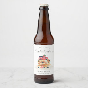 Étiquette Pour Bouteilles De Bière Crêpe aux fruits rustique mignon Lavis de mariage