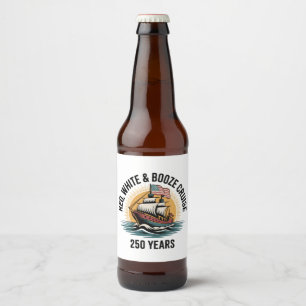 Étiquette Pour Bouteilles De Bière Croisière Rouge Blanc & Alcool 250ème Anniversaire