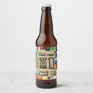 Étiquette Pour Bouteilles De Bière Custom Abstrait Art Home Brew Beer Bottle Étiquett