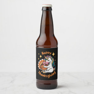 Étiquette Pour Bouteilles De Bière Cute Unicorn Accrocs Turquie Bons thanksgivings fi