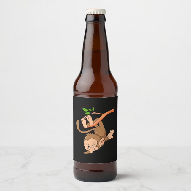 Étiquette Pour Bouteilles De Bière Dabing Dance Singe (Devant)