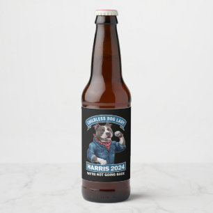 Étiquette Pour Bouteilles De Bière Dame Chien sans Enfant Vote Kamala Élection 2024