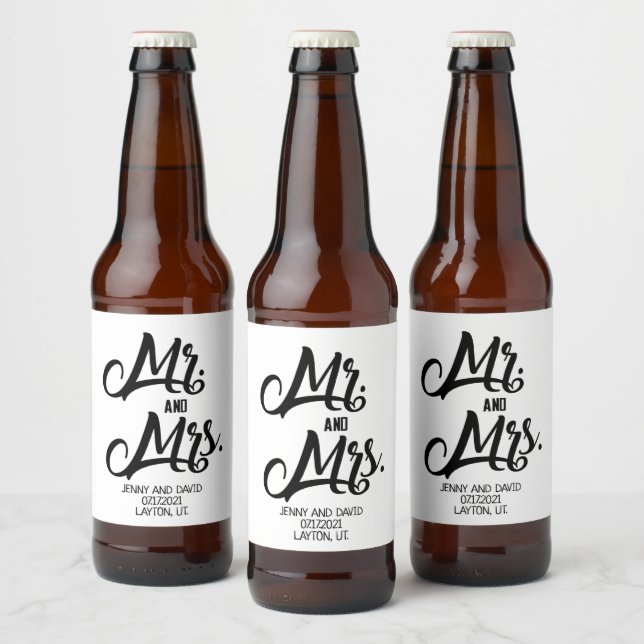 Étiquette Pour Bouteilles De Bière DÉCORATION mariage, VIN, FAVEUR MARIAGE (Bouteilles)