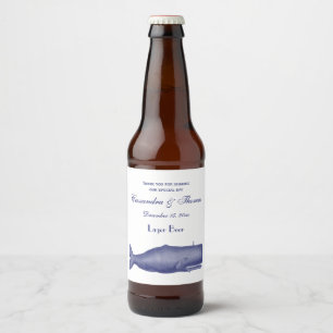 Étiquette Pour Bouteilles De Bière Dessin de baleine du XIXe siècle de style vintage 