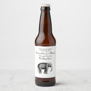 Étiquette Pour Bouteilles De Bière Dessin d'éléphant vintage