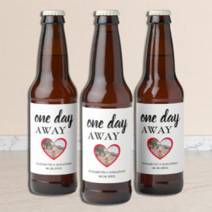 Étiquette Pour Bouteilles De Bière Dîner de répétition de photo de cœur à un jour de