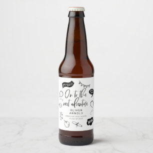 Étiquette Pour Bouteilles De Bière Diplôme Drôle Gribouillis Prochaine Aventure Blanc
