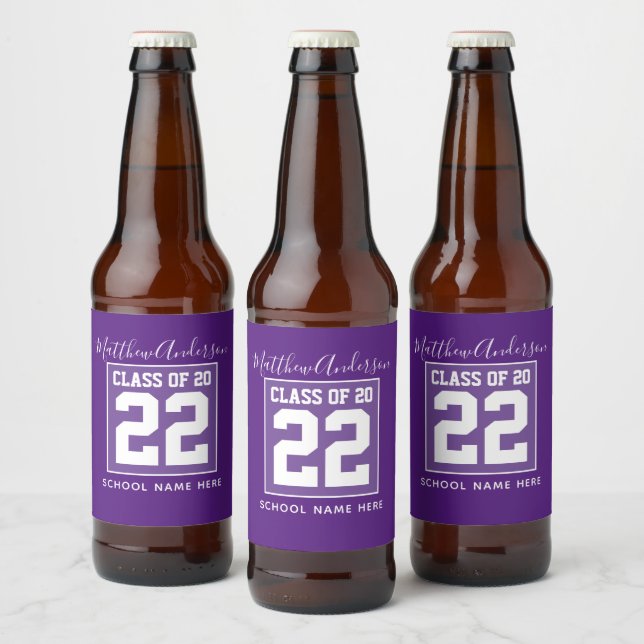 Étiquette Pour Bouteilles De Bière Diplôme Royal Violet Classique (Bouteilles)