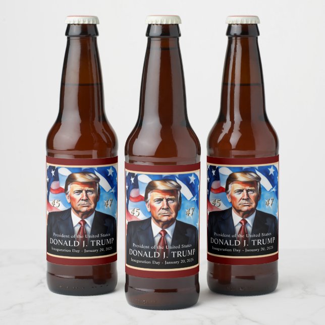 Étiquette Pour Bouteilles De Bière Donald Trump Inauguration de collecteurs uniques (Bouteilles)