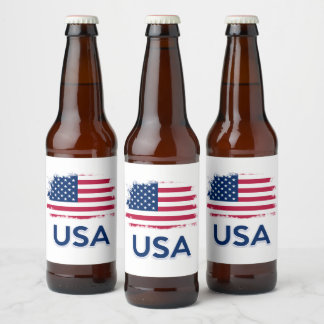 Étiquette Pour Bouteilles De Bière Drapeau américain