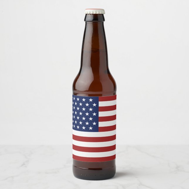 Étiquette Pour Bouteilles De Bière Drapeau américain (Devant)