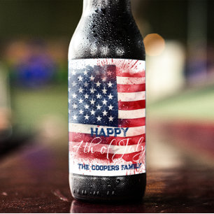 Étiquette Pour Bouteilles De Bière Drapeau américain patriotique heureux 4 juillet pe