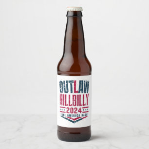 Étiquette Pour Bouteilles De Bière Drapeau américain vintage Elections Outlaw Hillbil