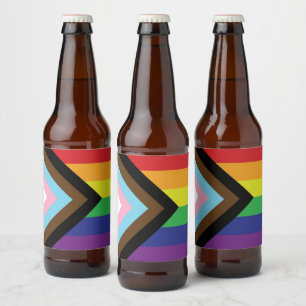 Étiquette Pour Bouteilles De Bière Drapeau progressiste LGBTQIA