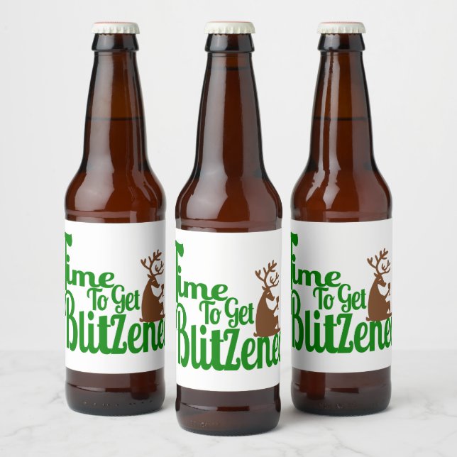 Étiquette Pour Bouteilles De Bière Drôle boire le renne Fête de vacances (Bouteilles)