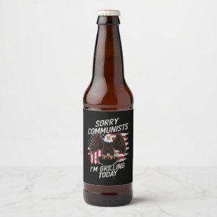 Étiquette Pour Bouteilles De Bière Drole de communistes désolés je fais griller aujou