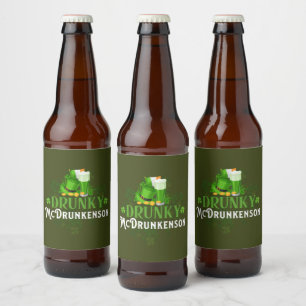 Étiquette Pour Bouteilles De Bière Drunky McDrunkerson St. Patrick's Day