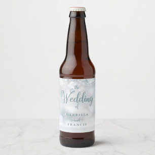 Étiquette Pour Bouteilles De Bière Écriture de flocons de neige élégants Mariage d'hi
