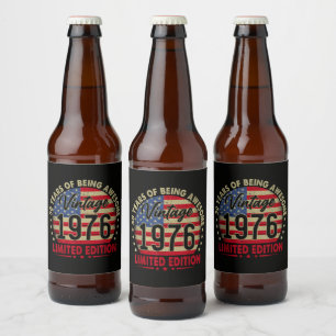 Étiquette Pour Bouteilles De Bière Édition limitée 50e anniversaire 1976 Vintage