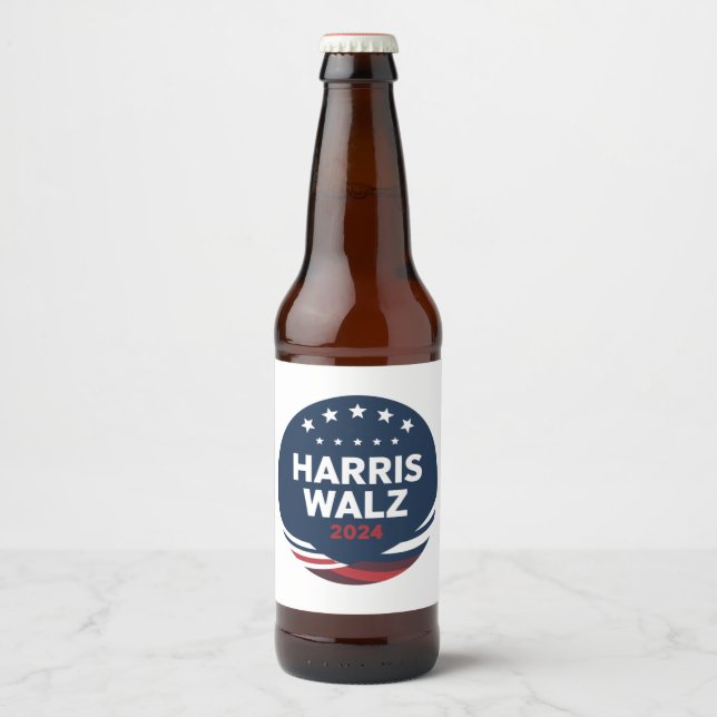 Étiquette Pour Bouteilles De Bière Élection du bouton rétro pour les démocrates Harri (Devant)